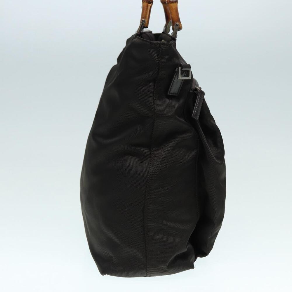 GUCCI Bamboo Handbag Nylon Khaki - Picture 5 of 13